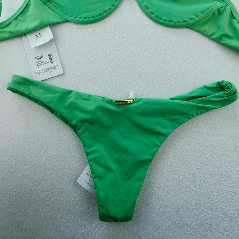 San Lorenzo NWT Moorea Underwire Bikini Set Rainforest Blend Green Womens Size M